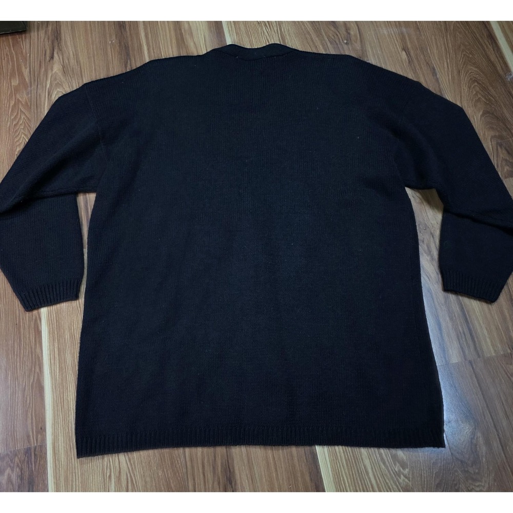 Vtg Maggie Lawrence Cardigan Sweater Womens 18/20 Black Floral Beaded Cottage - Picture 8 of 10